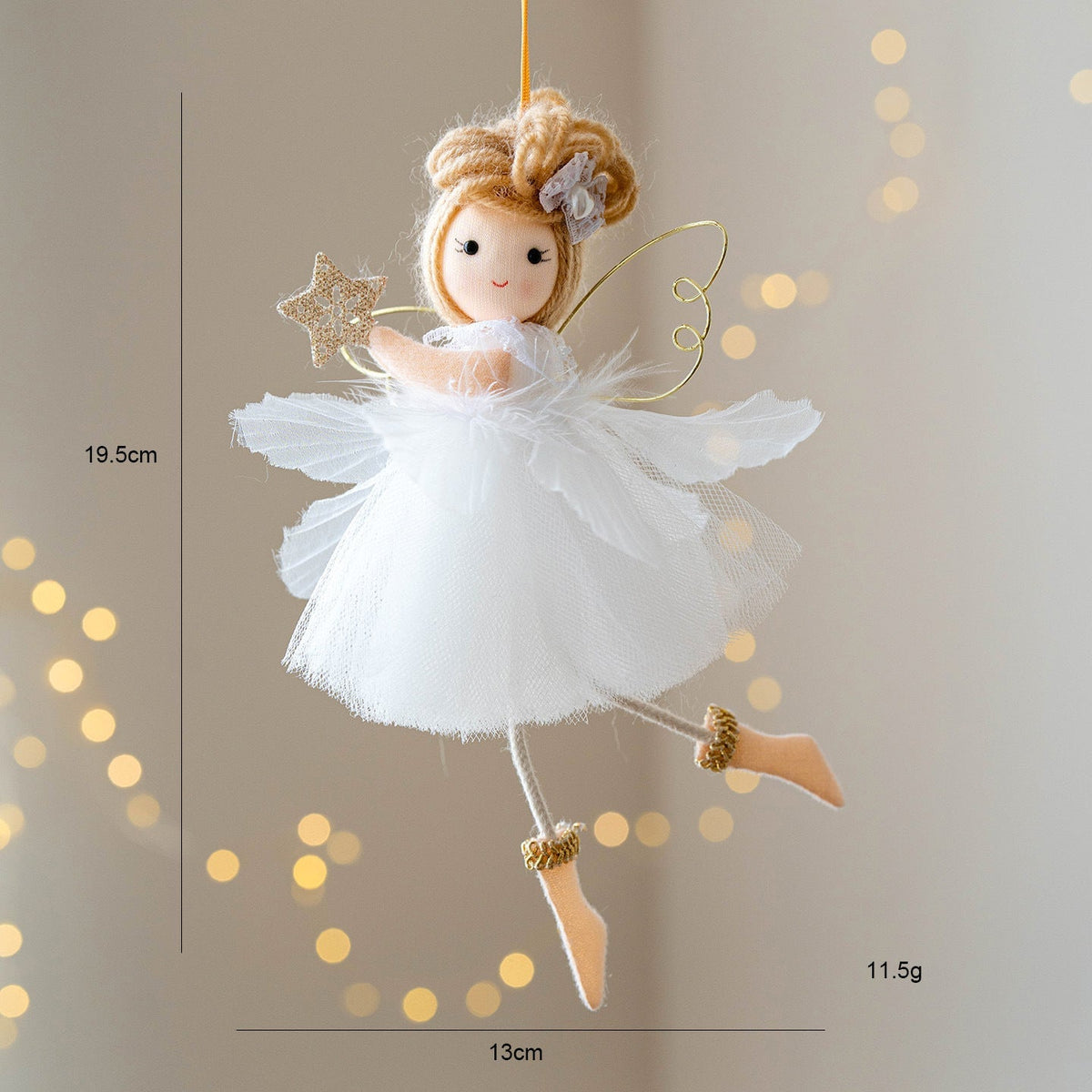 Christmas Decor White Tulle Skirt Angel Girl Ornament