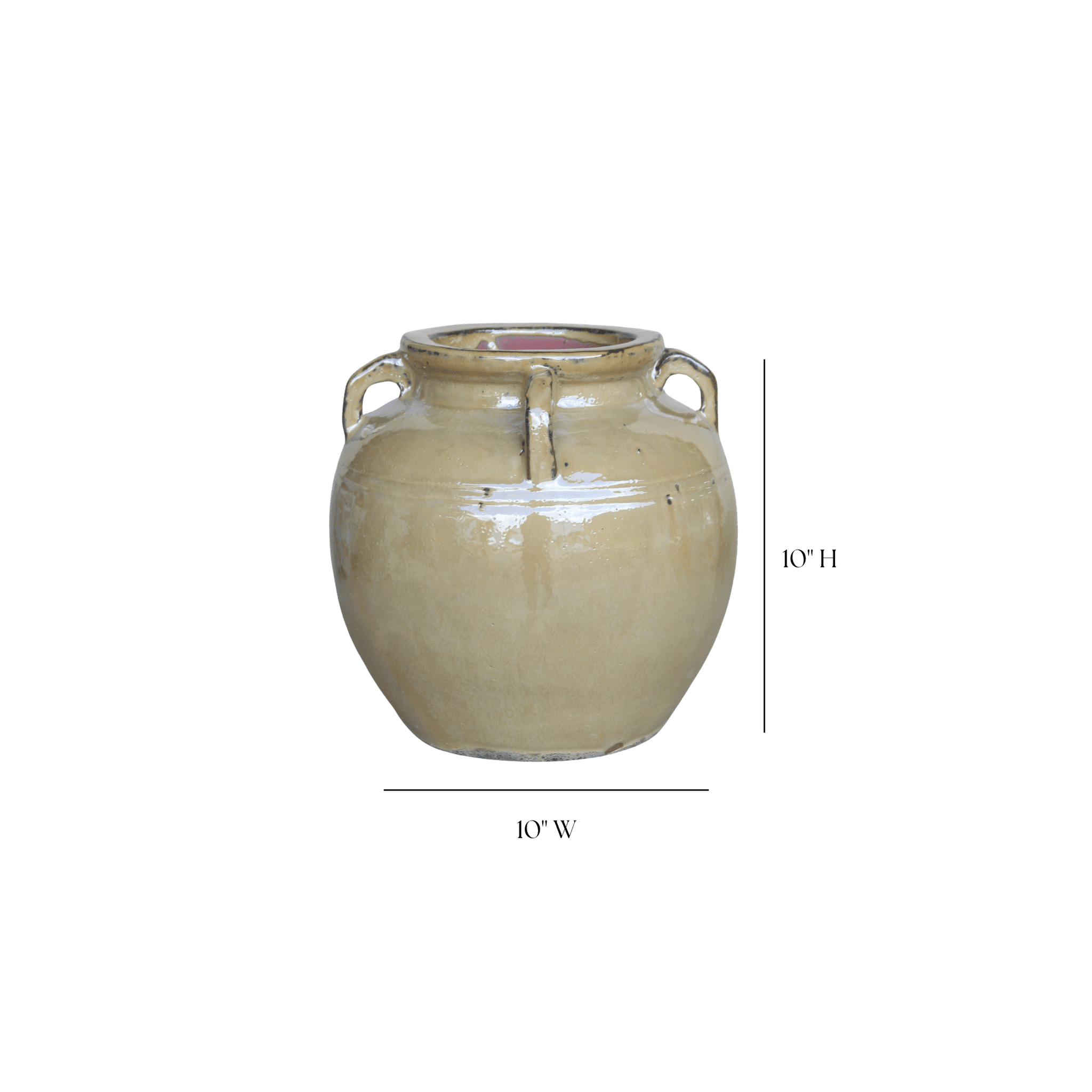 Chevalier Cream Glazed Vase With Handles