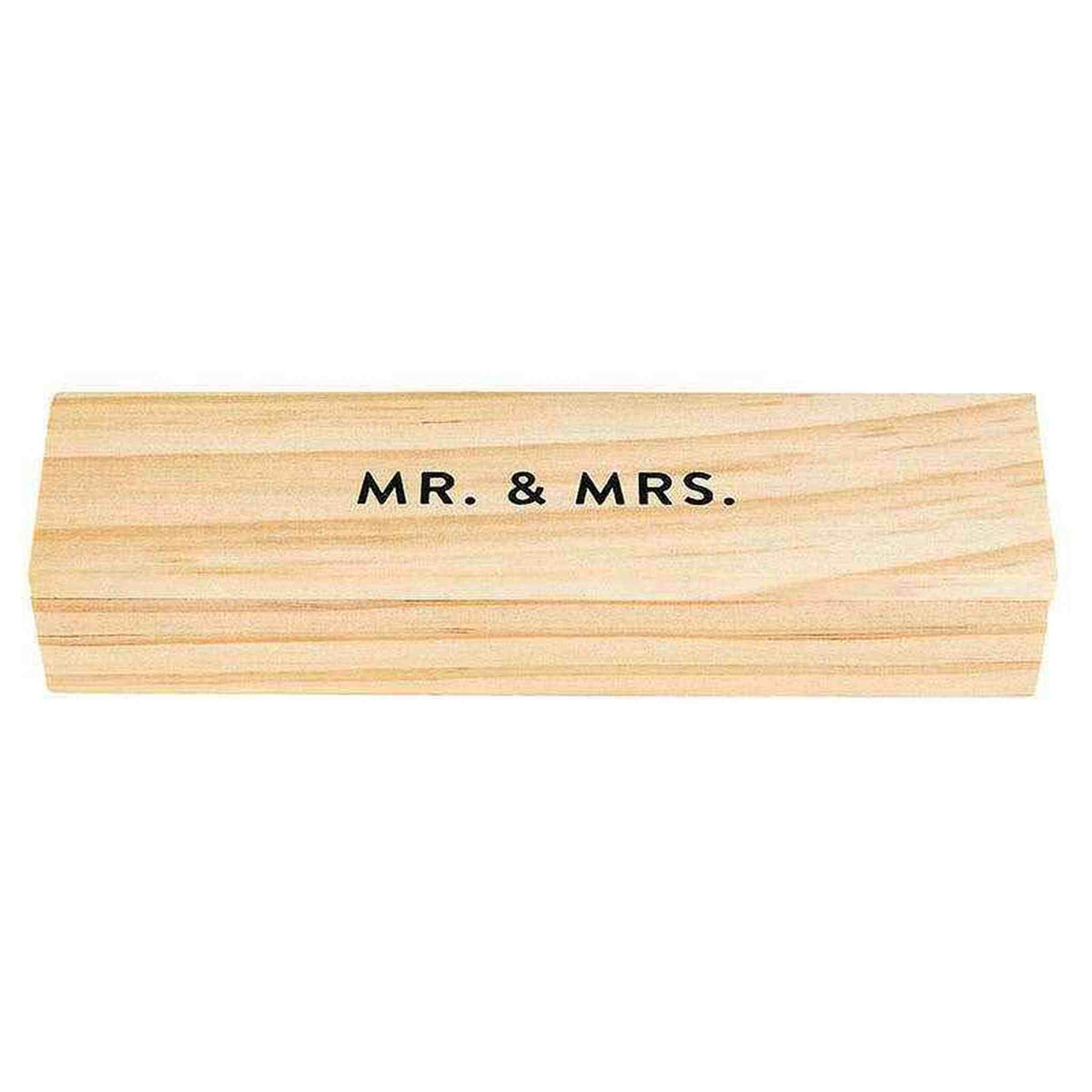 Wood Box with Gem Pen - Mr. & Mrs.