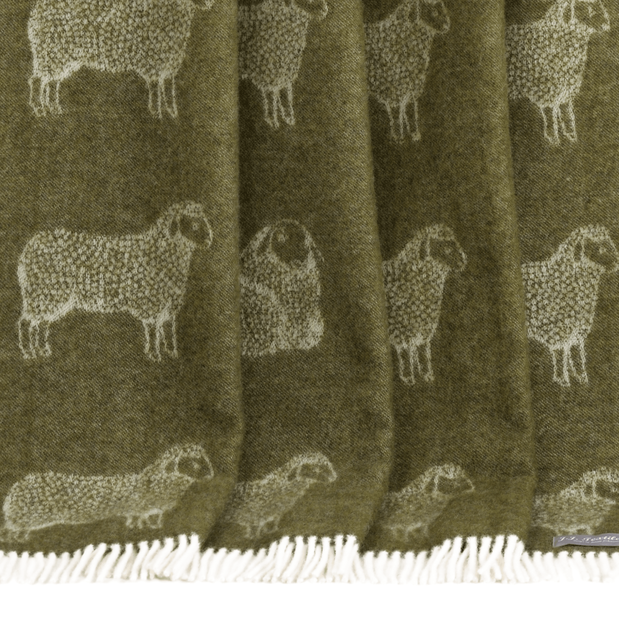 Moss Green Sheep Pure Wool Throw