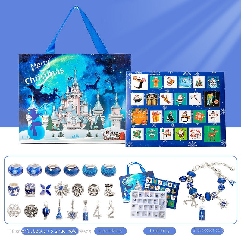 DIY Creative Children's Bracelet Silver Christmas Advent Calendar Surprise Blind Box