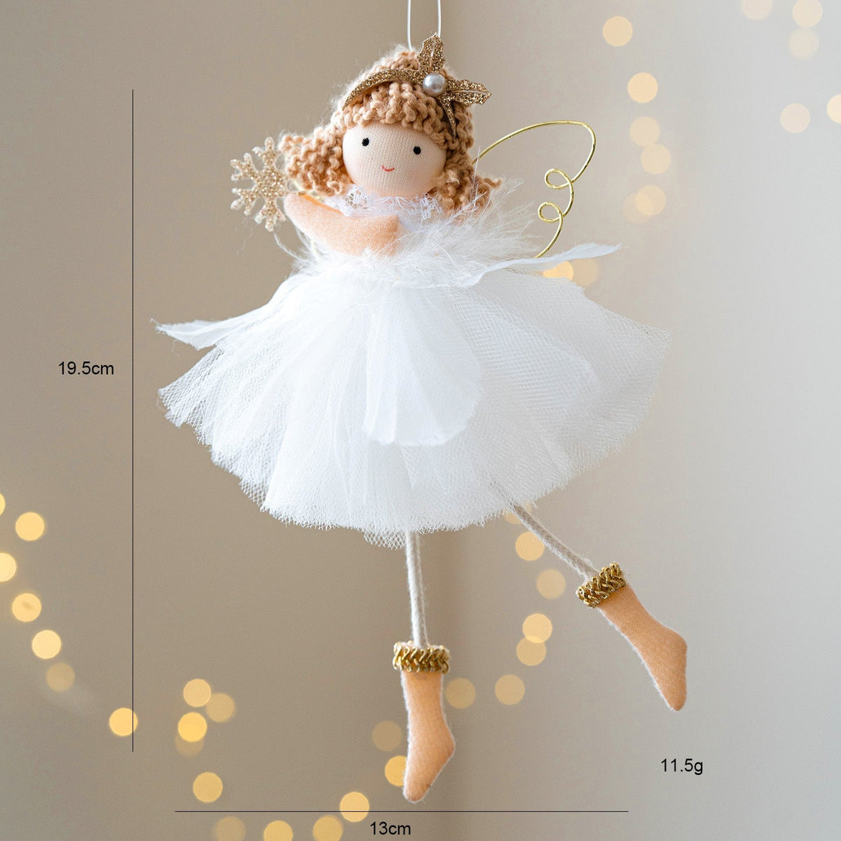Christmas Decor White Tulle Skirt Angel Girl Ornament
