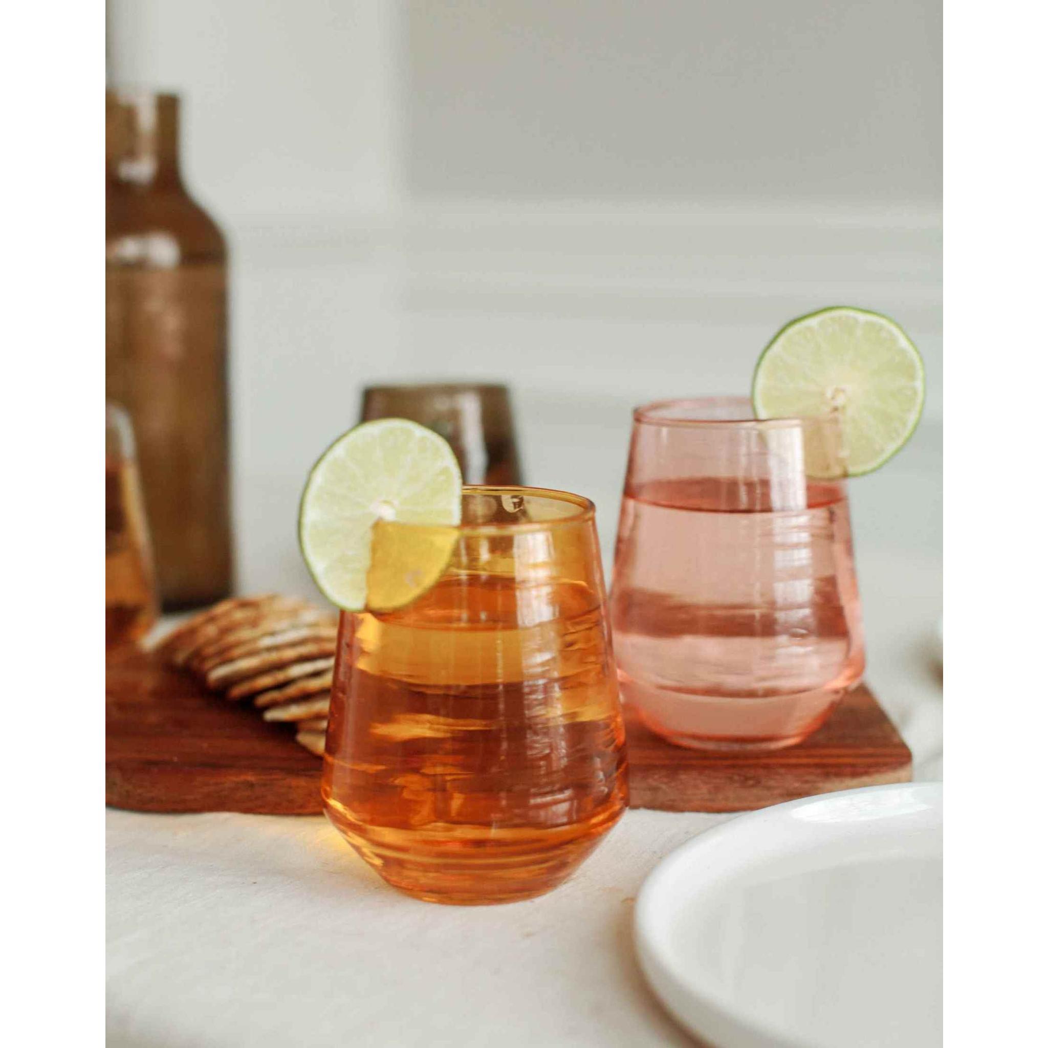 Handblown Hammered Glass Tumblers ¨C Set of 2