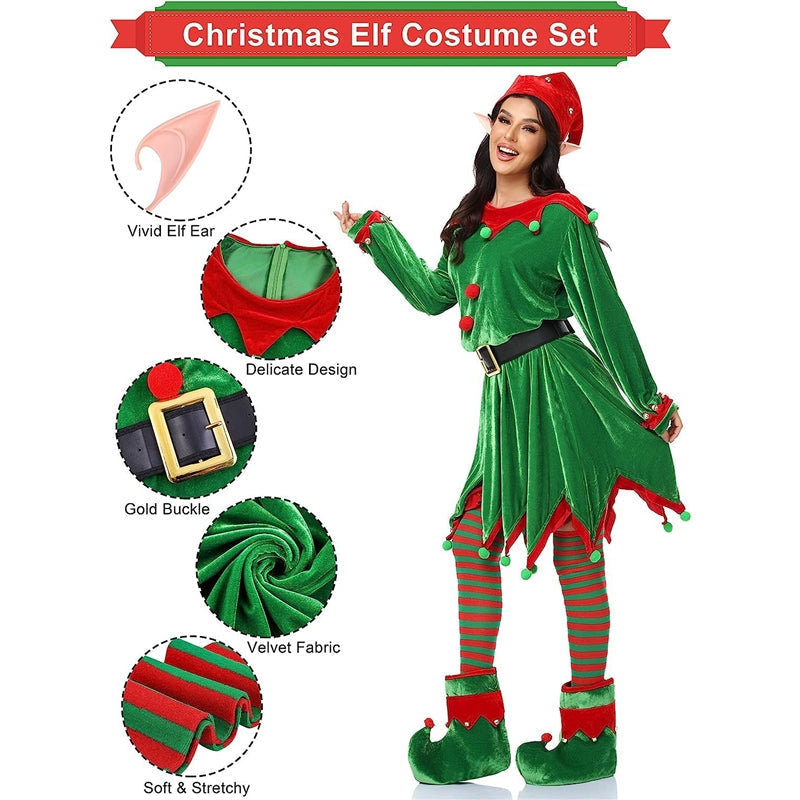 Christmas Elf Costume For Kids Boys Girls Family Matching