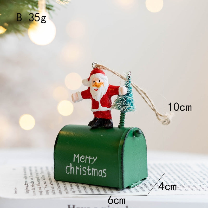 Christmas Iron Mailbox Hanger Snowman Santa