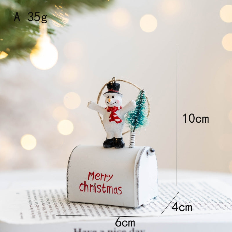 Christmas Iron Mailbox Hanger Snowman Santa