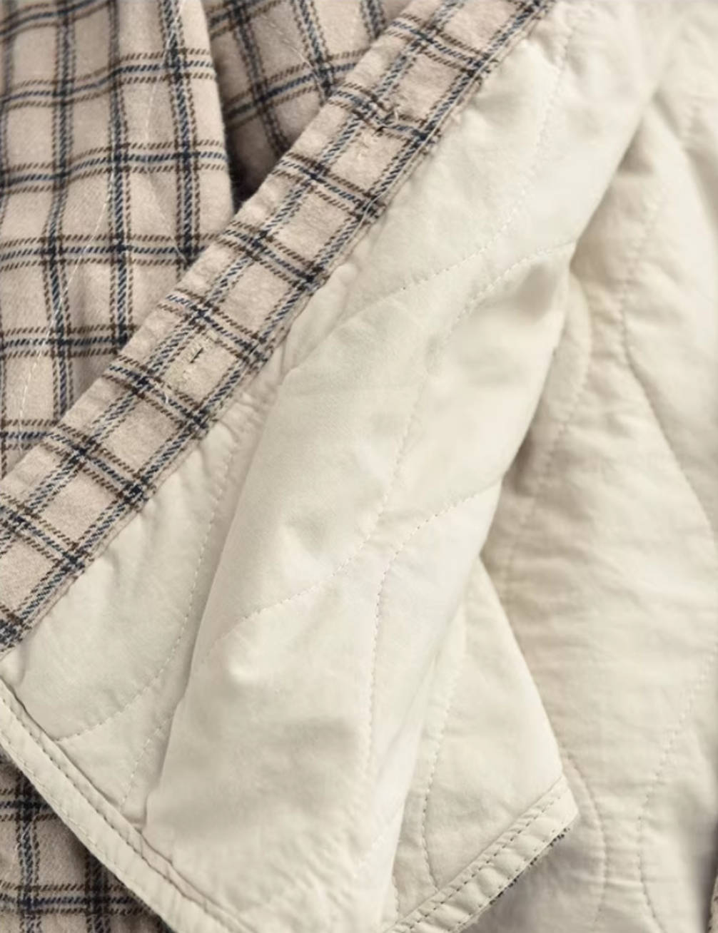 Winter Cotton Plaid Thick Warm Single-Breasted Cotton-In Coat