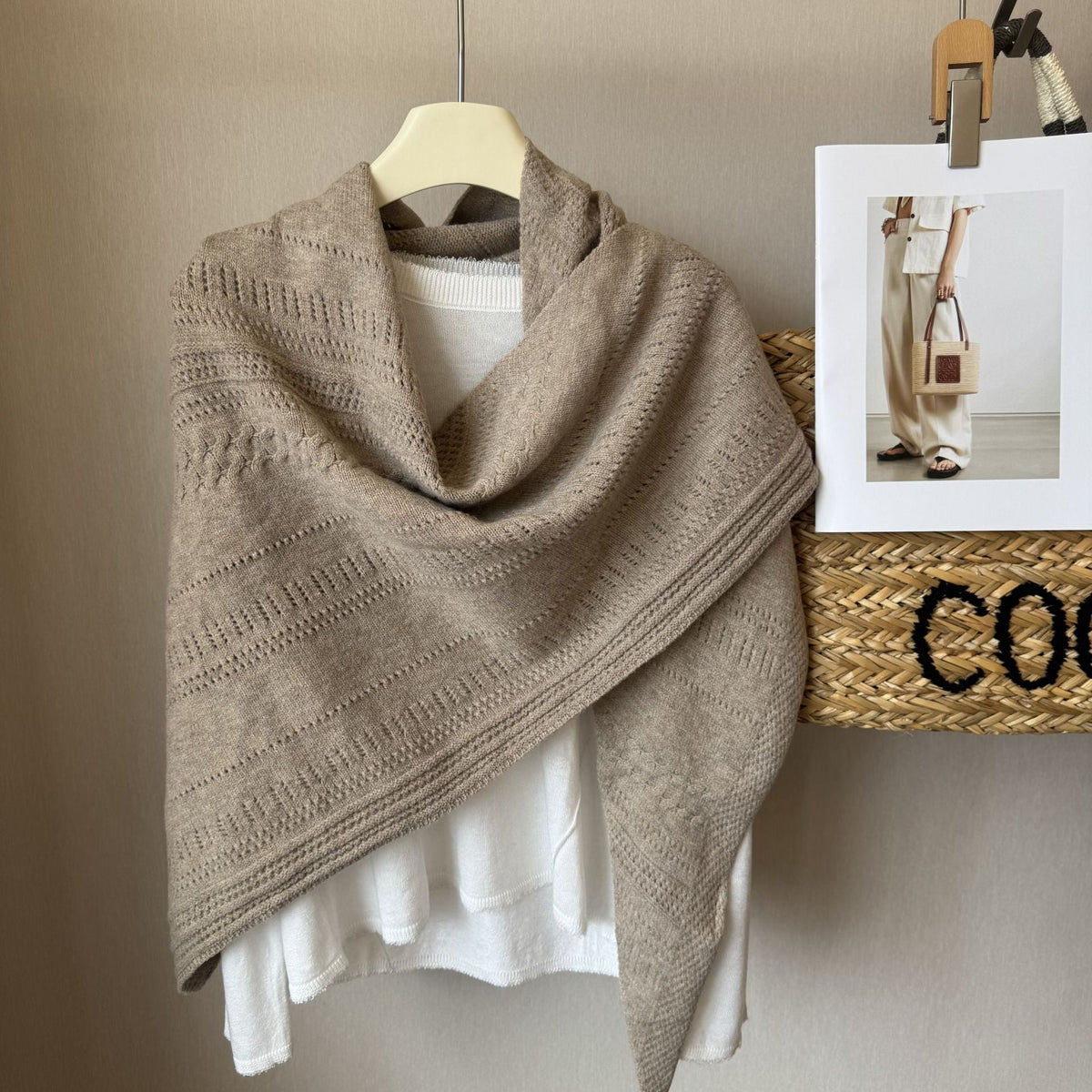 Women Cotton Wool Triangle Scarf Neck Warmer Shawl