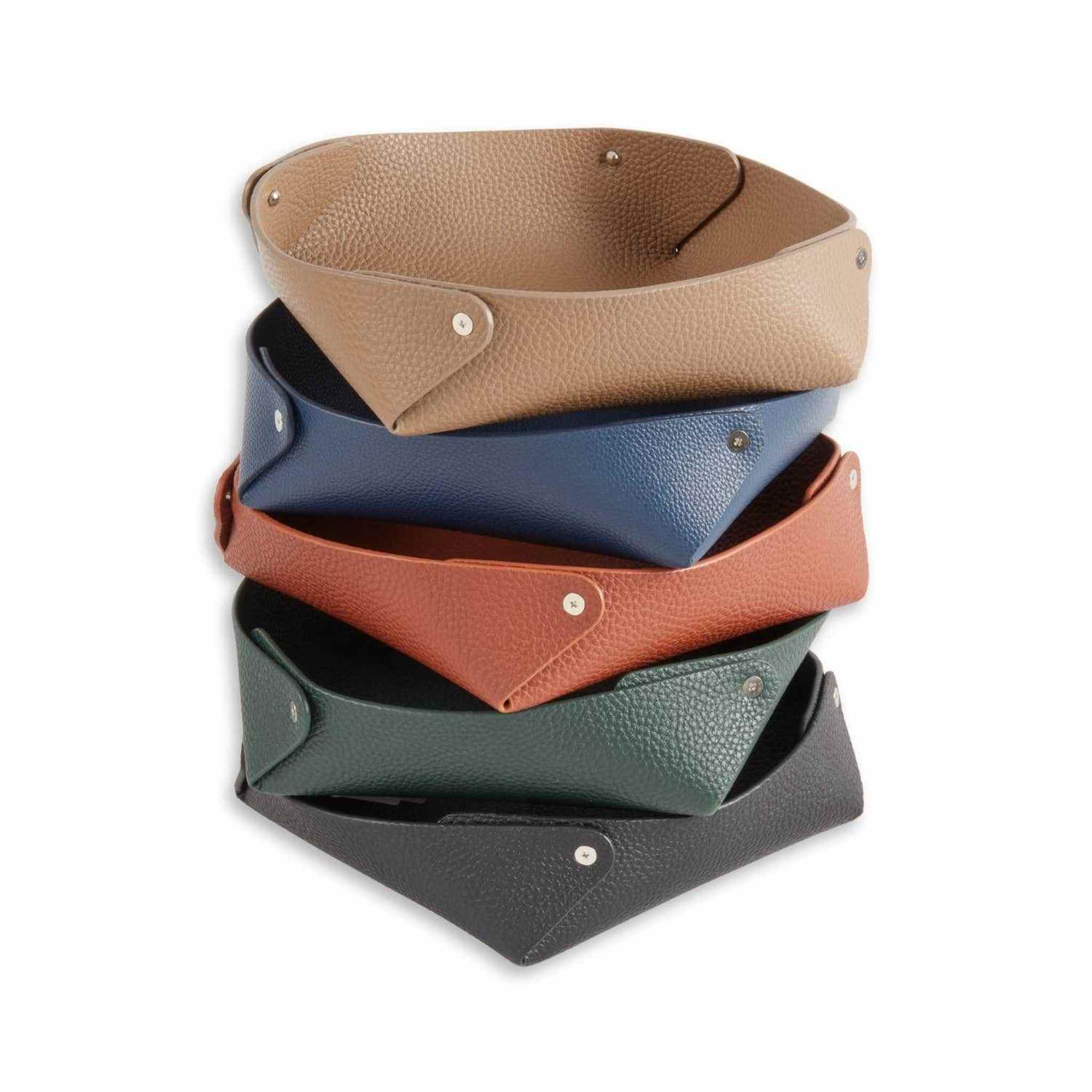 Luxe Leather Valet Tray ¨C Pebbled Finish