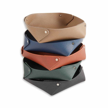 Luxe Leather Valet Tray ¨C Pebbled Finish
