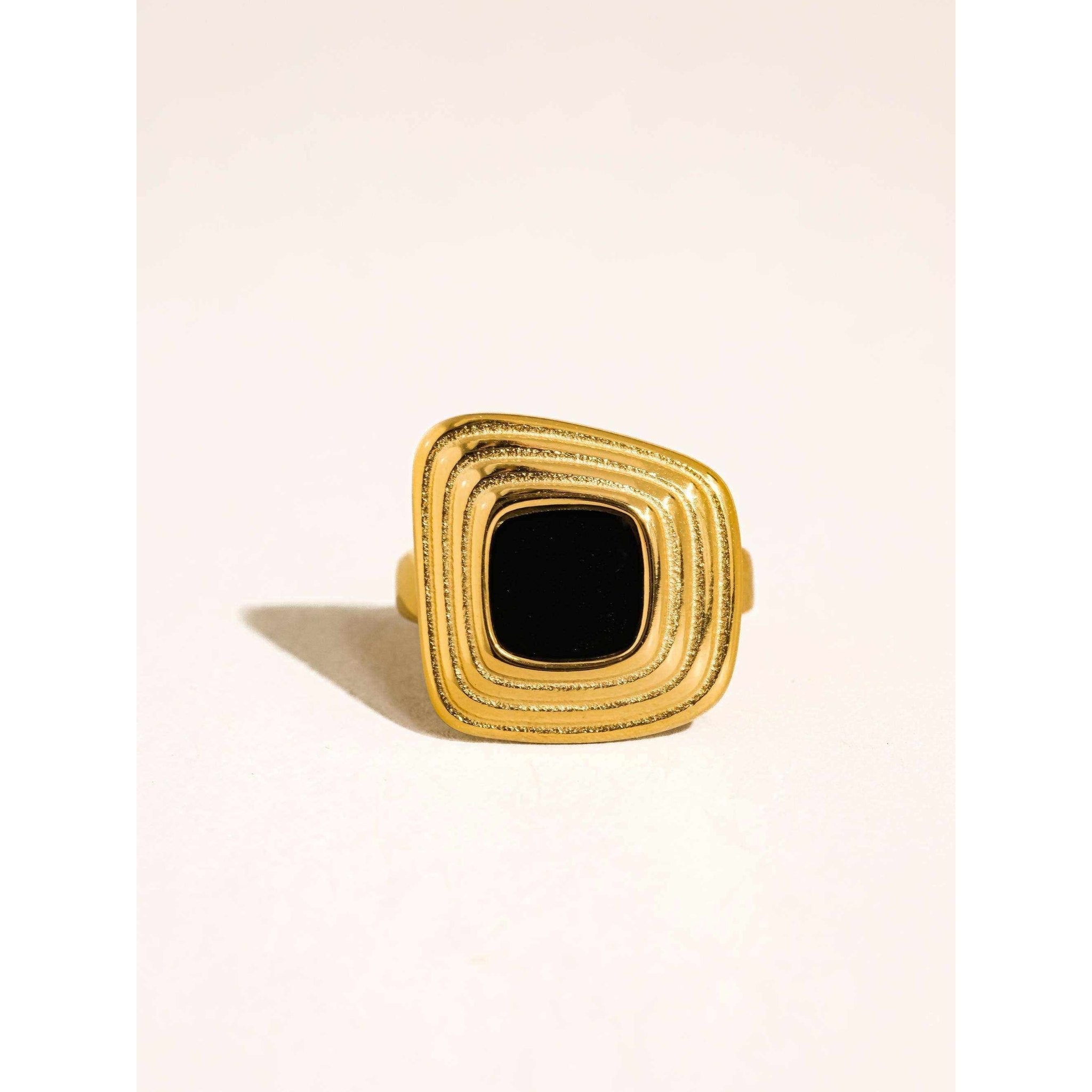 Auricca 18K Gold Non-Tarnish Abstract Open Statement Ring