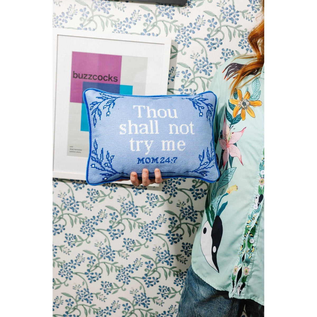 Try Me Needlepoint Pillow