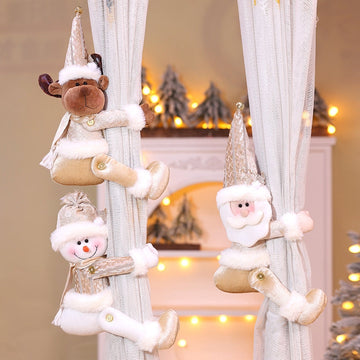 Christmas Santa Snowman Reindeer Curtain Tieback
