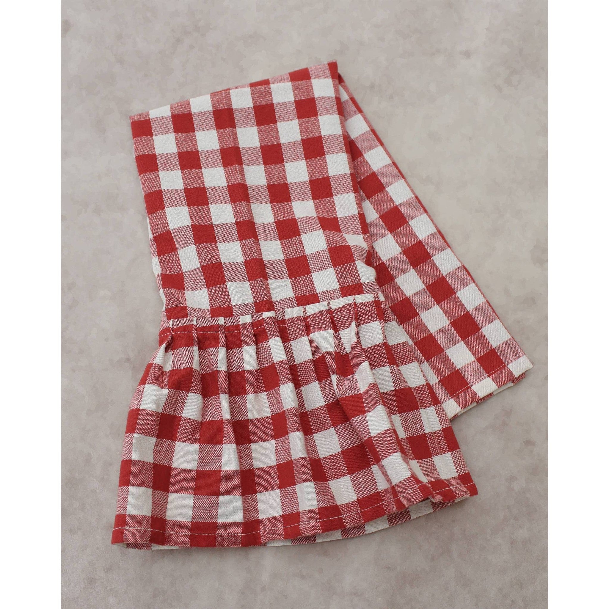 Ember Ruffled Gingham Dish Towel