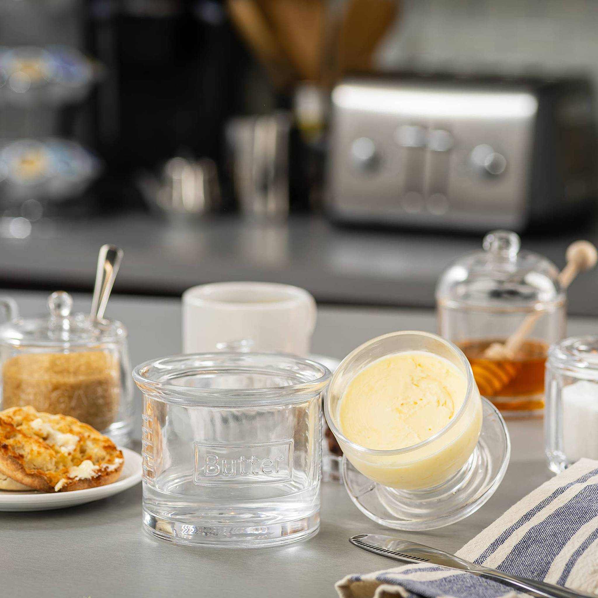 Glass French Butter Crock