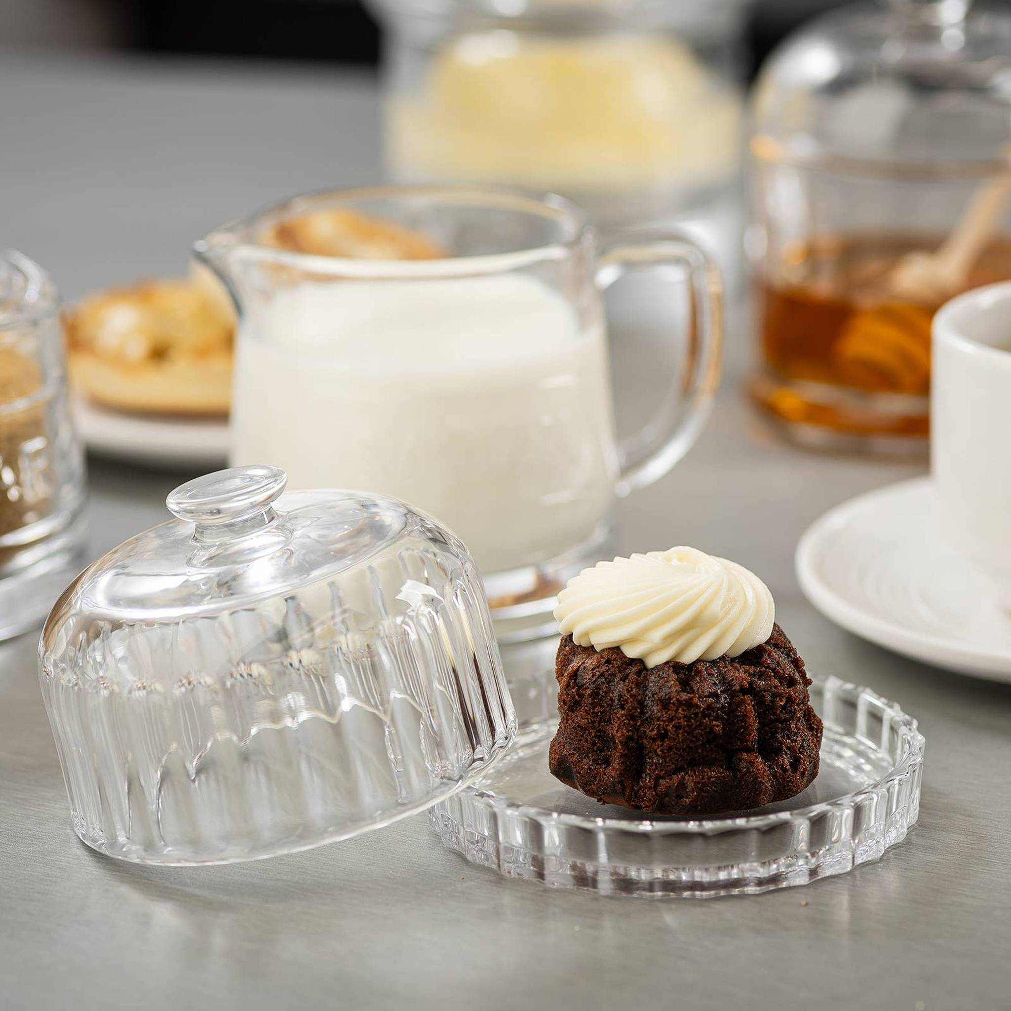 Glass Dessert Dish with Lid