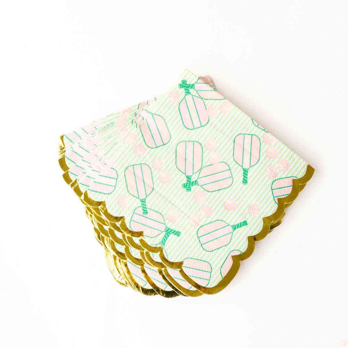 Pickleball Stripe Paper Beverage Napkin