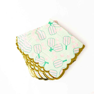 Pickleball Stripe Paper Beverage Napkin