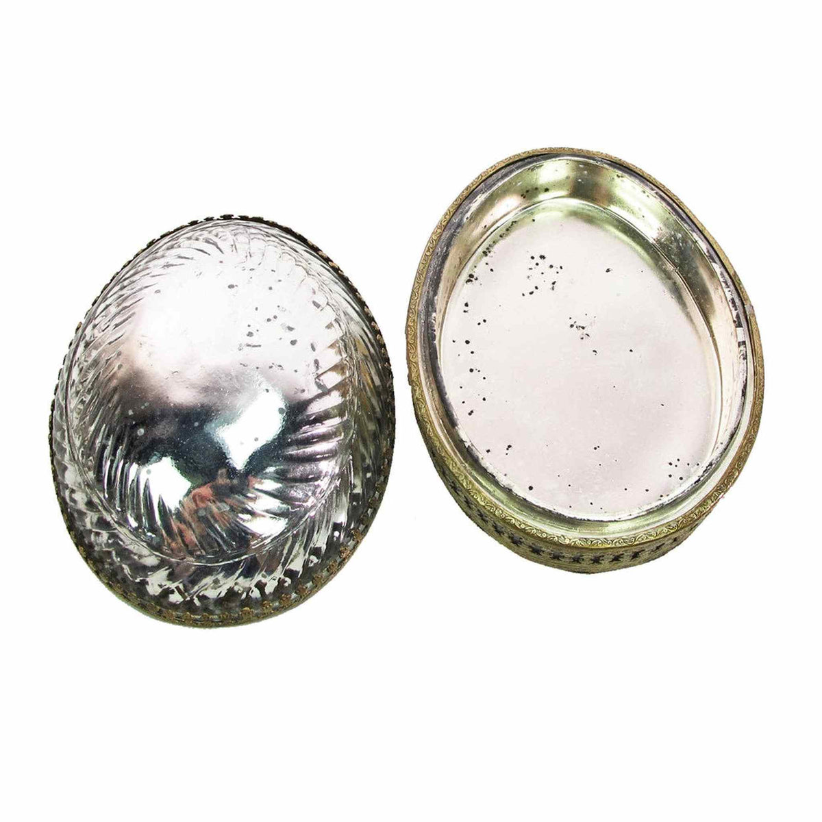 Antique Glass Egg Shaped Box