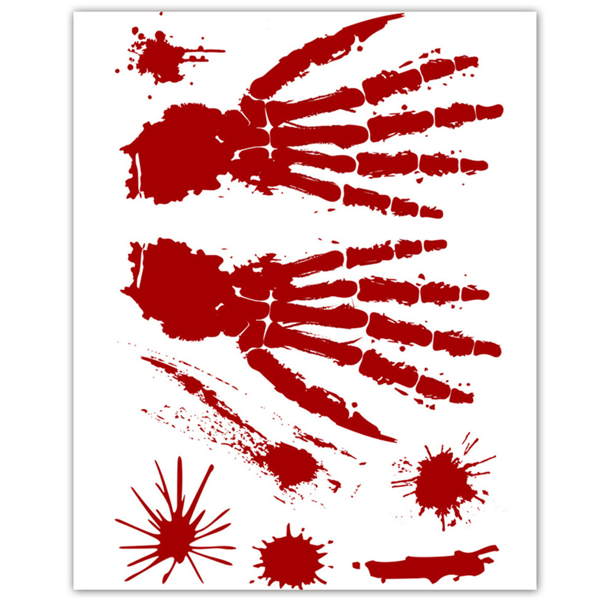 Halloween Party Horror Bloody Handprint Stickers