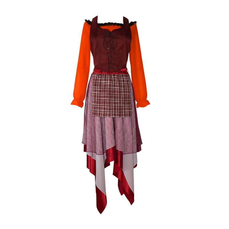 Retro Style Halloween Party Cosplay Dress And  Cloak Two Pieces Suits