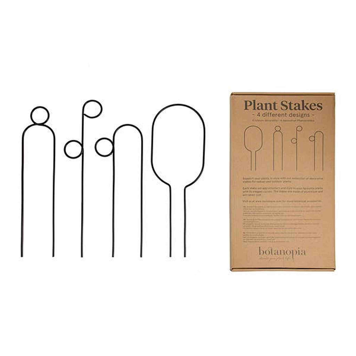 Set of 4 Mini Plant Stakes: Black