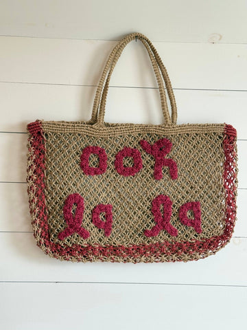 Jute Beach Tote- Oh La La