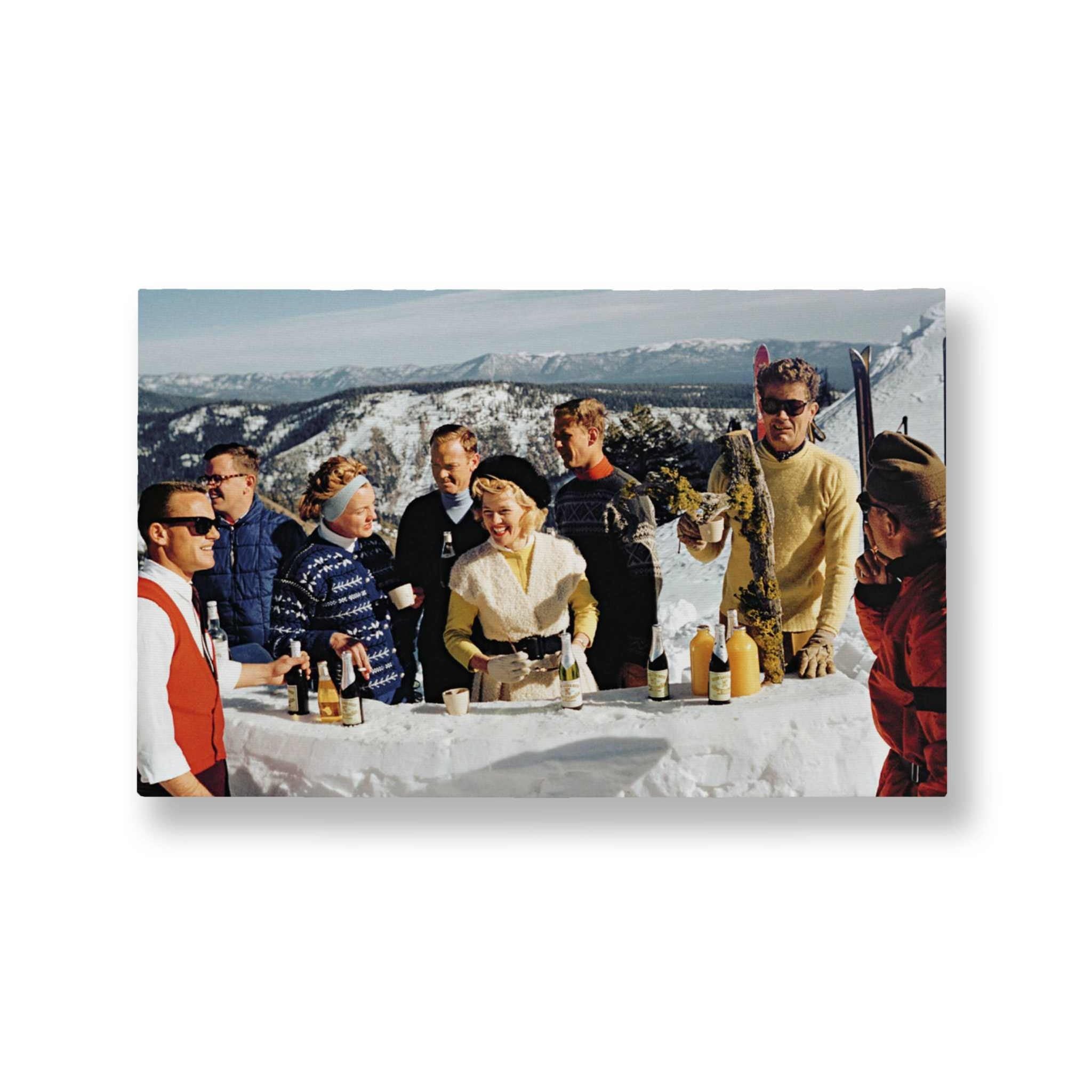 Slim Aaron Print Ski Drink Canvas Wall Art 12 x16
