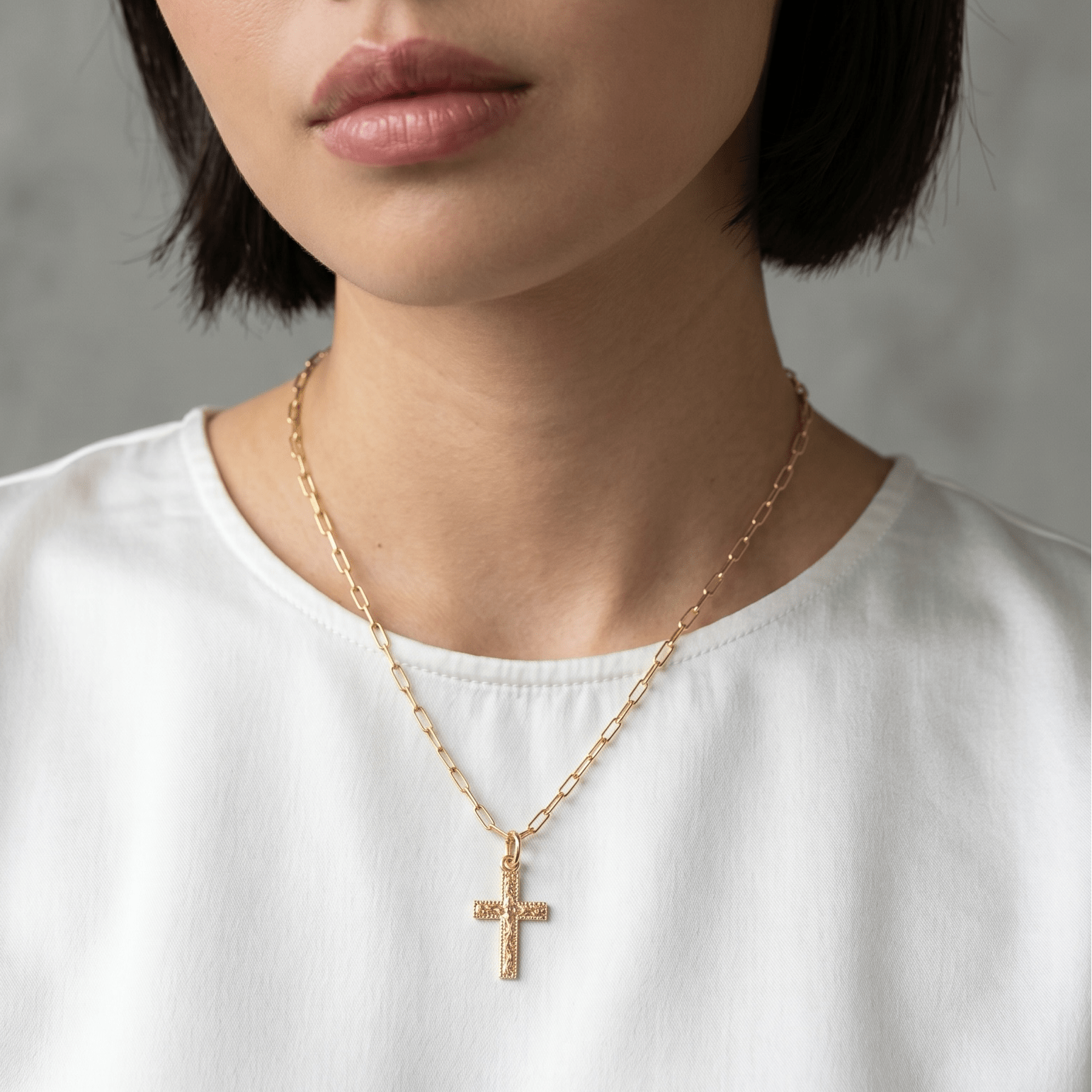 18k Gold Filled Victorian Cross Charm