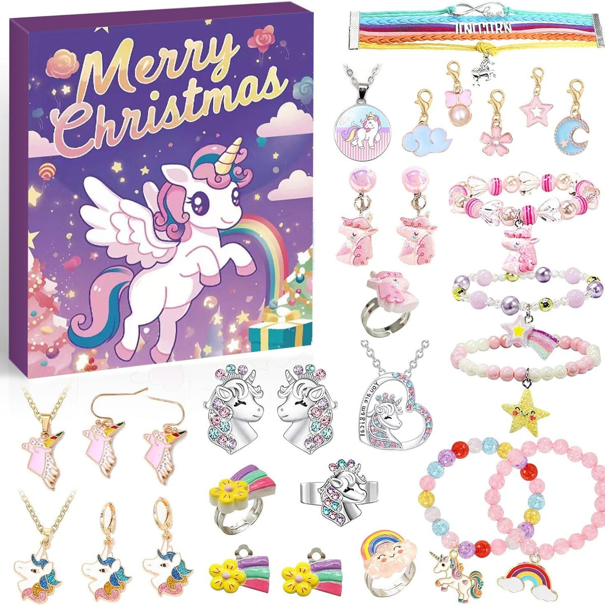 DIY Creative Children's Bracelet Silver Christmas Advent Calendar Surprise Blind Box