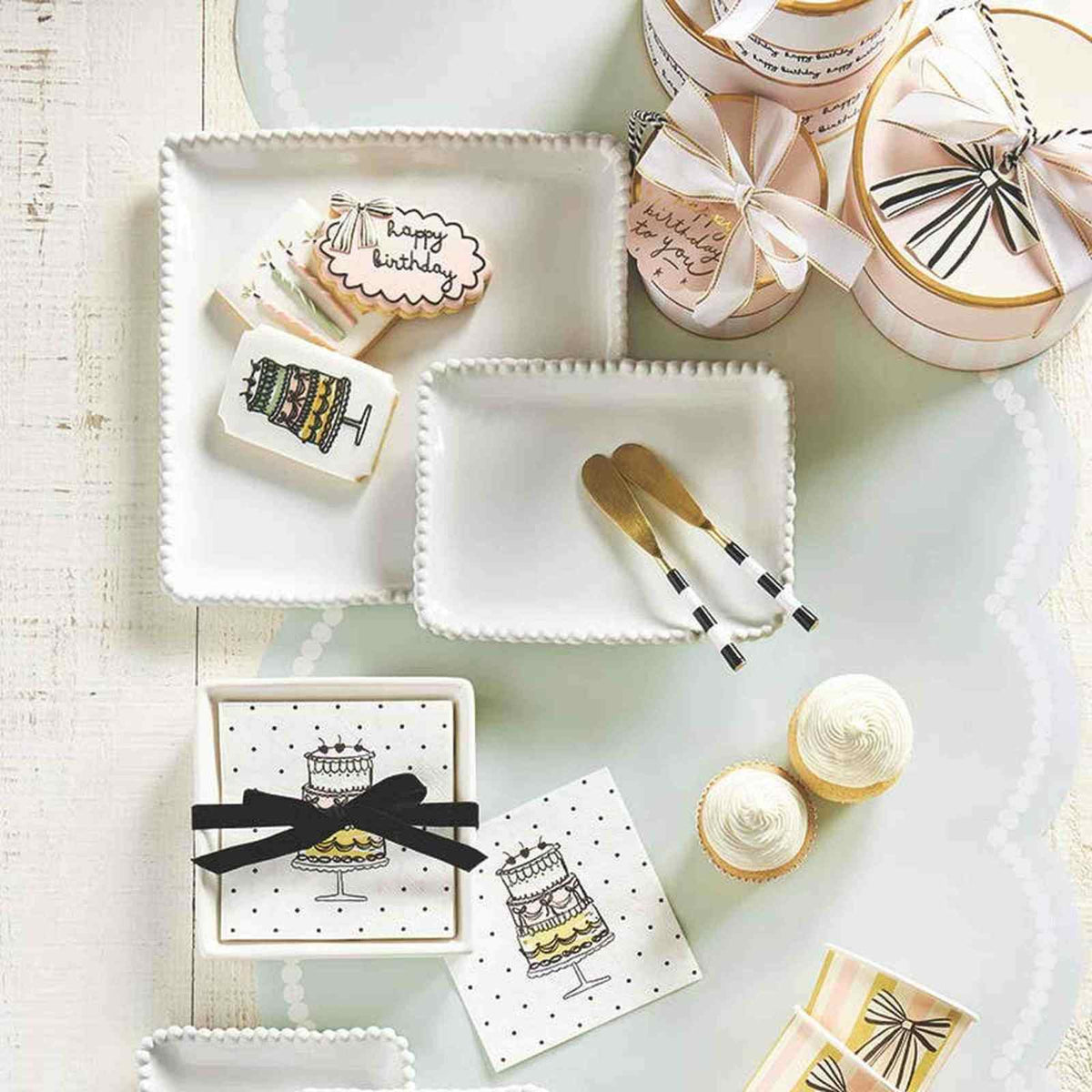 Ceramic Beaded Square Platter