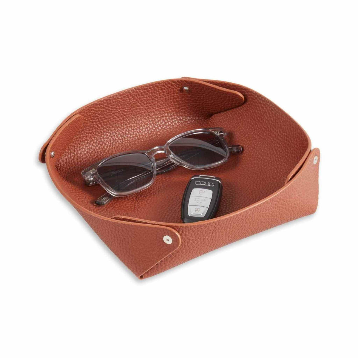 Luxe Leather Valet Tray ¨C Pebbled Finish