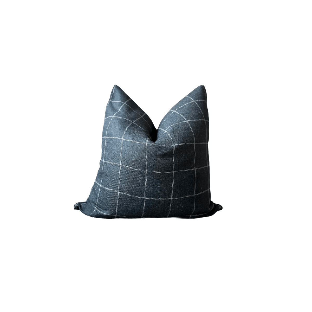 Rowe Navy Windowpane Pillow Cover ¡ª 18¡Á18 Indoor/Outdoor (Cover Only)