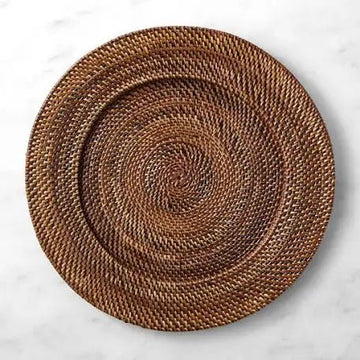 Round Hand-Woven Rattan Charger