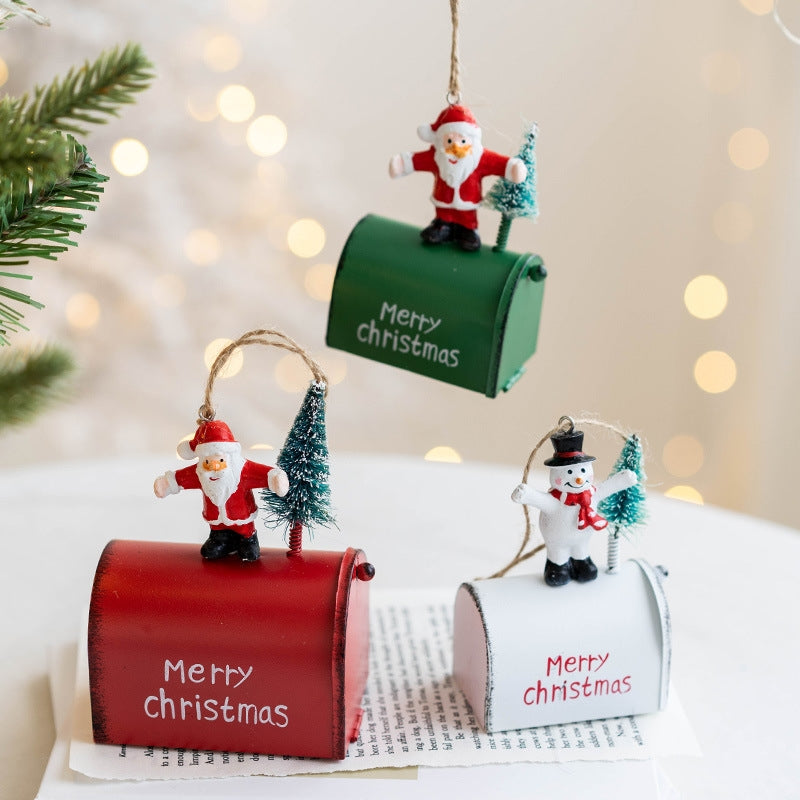 Christmas Iron Mailbox Hanger Snowman Santa