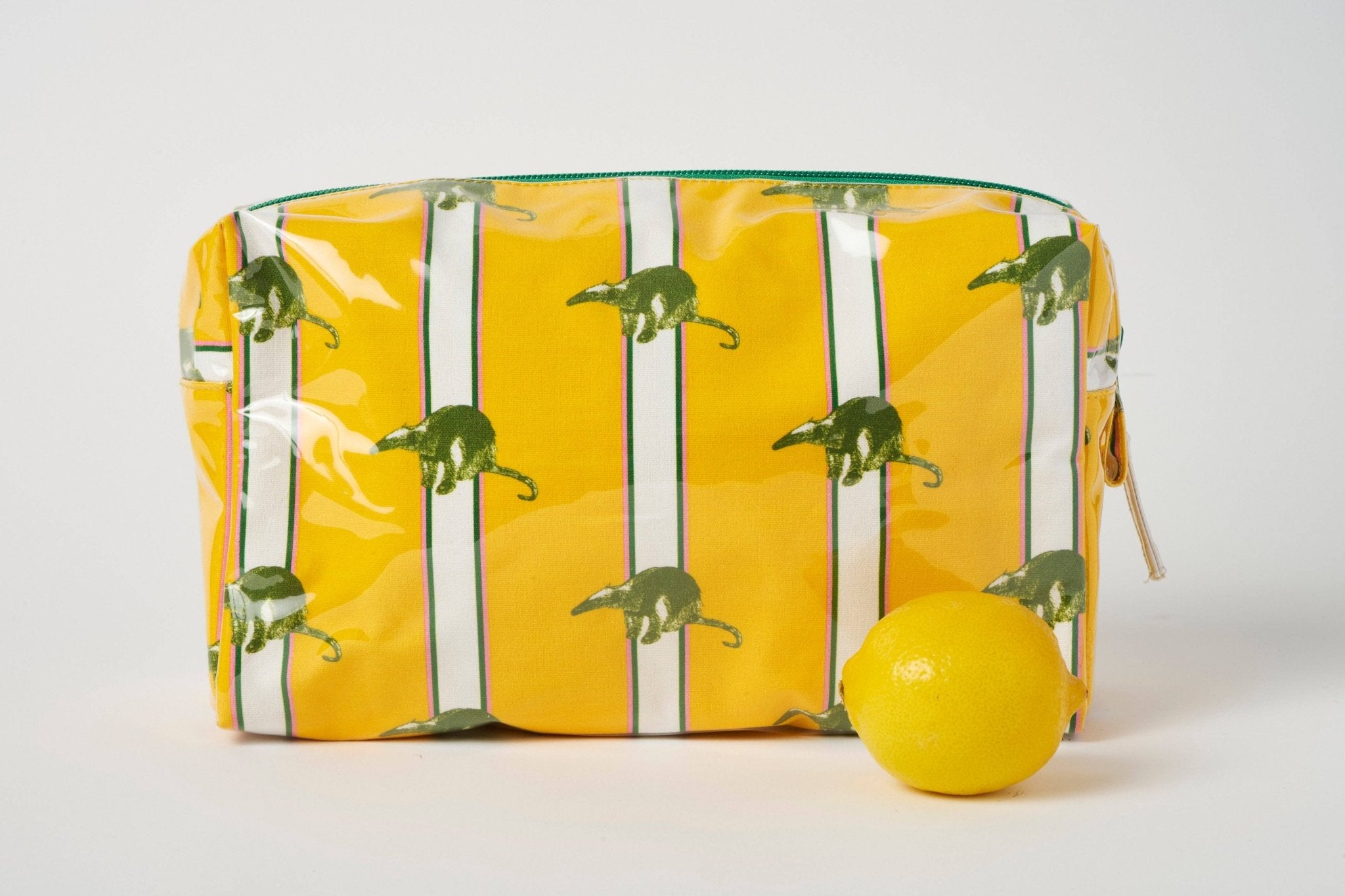 June Odina Striped Makeup Bag ¨C Yellow