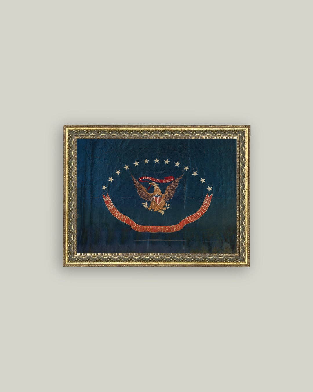 Flag of the 9th Regiment Framed Antique Art: 7x5