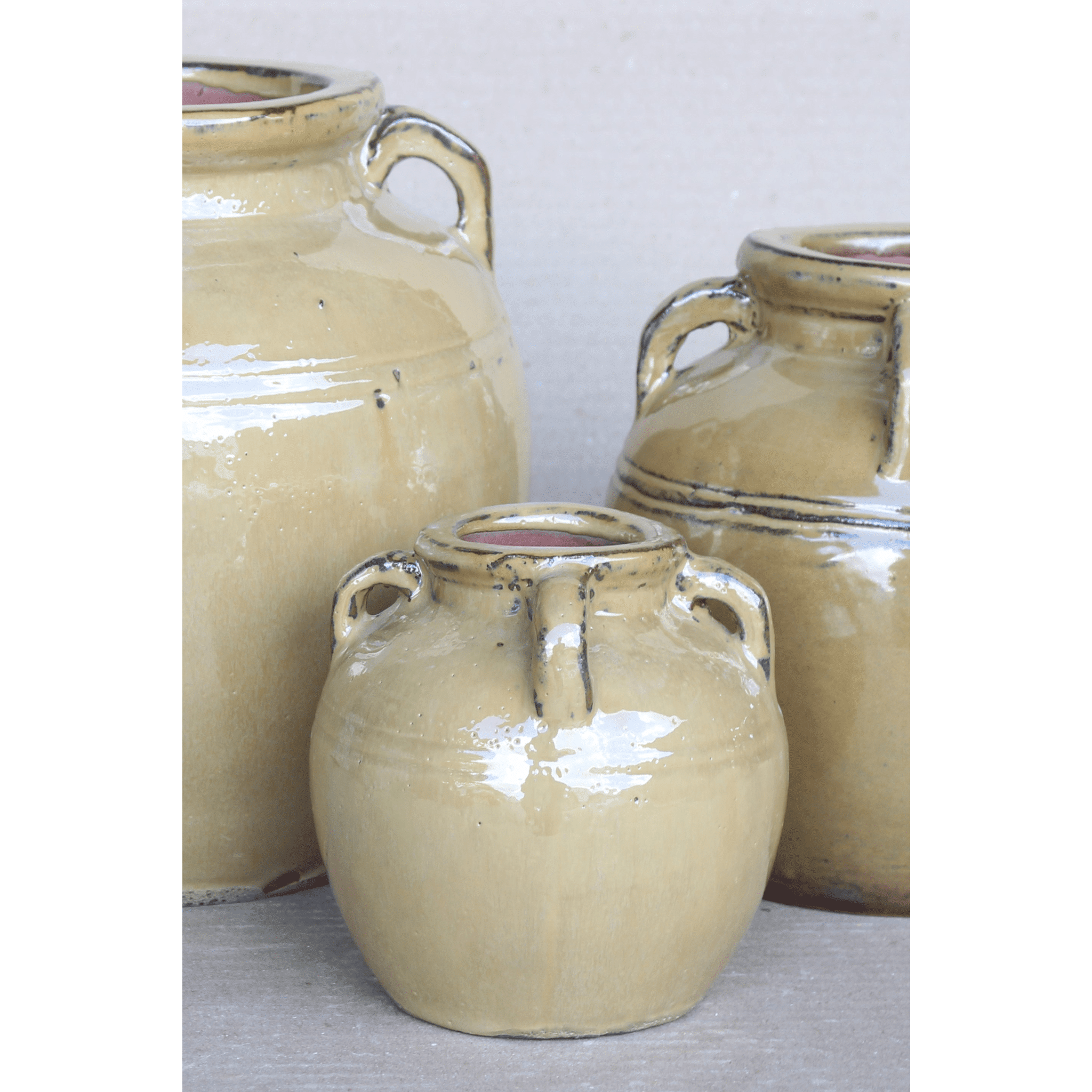 Chevalier Cream Glazed Vase With Handles