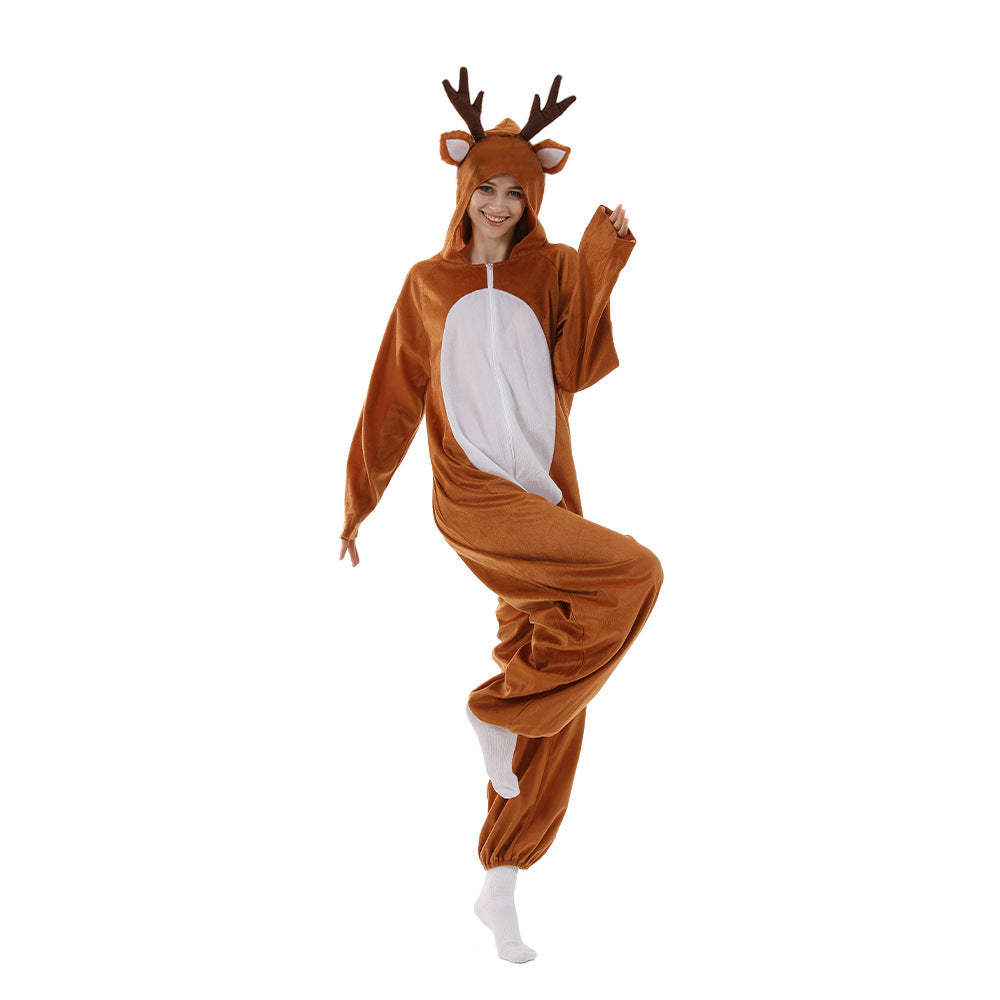 Christmas Reindeer Onesie Couple Costume Party Stage Prop