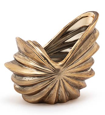 Gold Pewter Seashell Planter Item