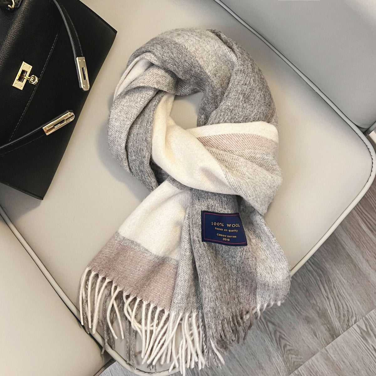 Winter Cashmere Blend Classic Plaid Warm Scarf