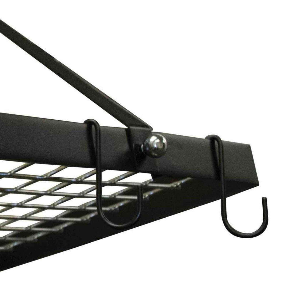 Black Metal Hanging Pot Rack With Hooks