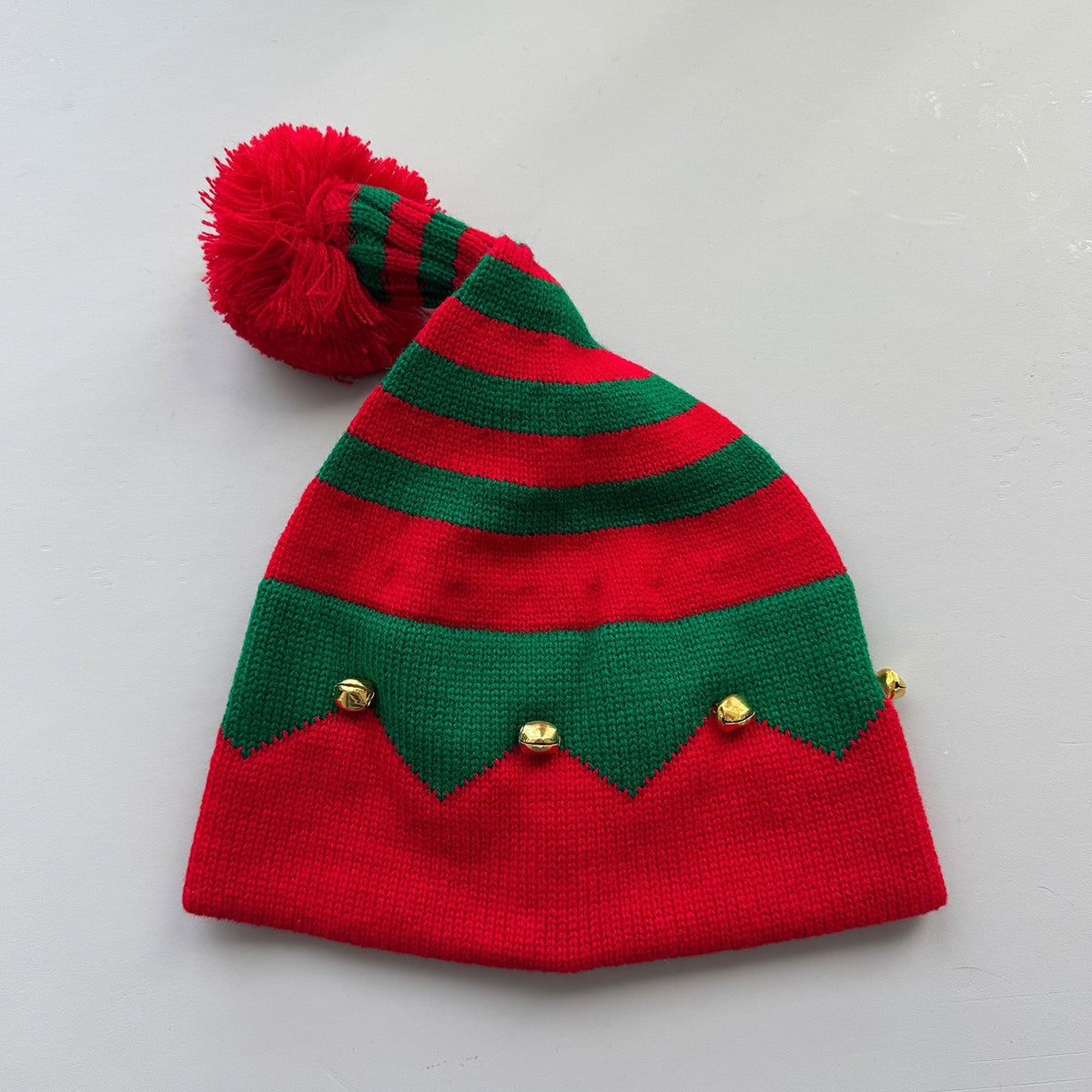 Christmas Bell Hat With Pompom, Winter Warm Knit Beanie