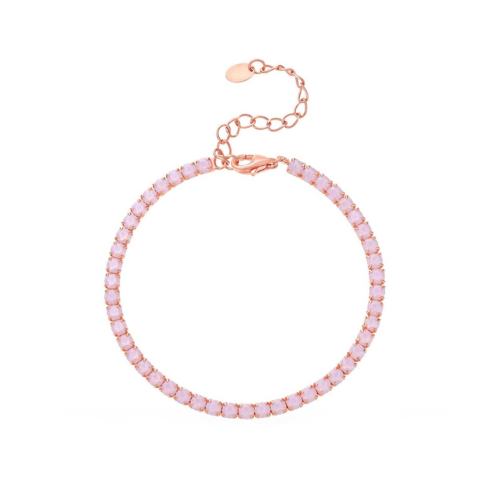 14kt Rose Gold Pink Nano Opal Tennis Bracelet