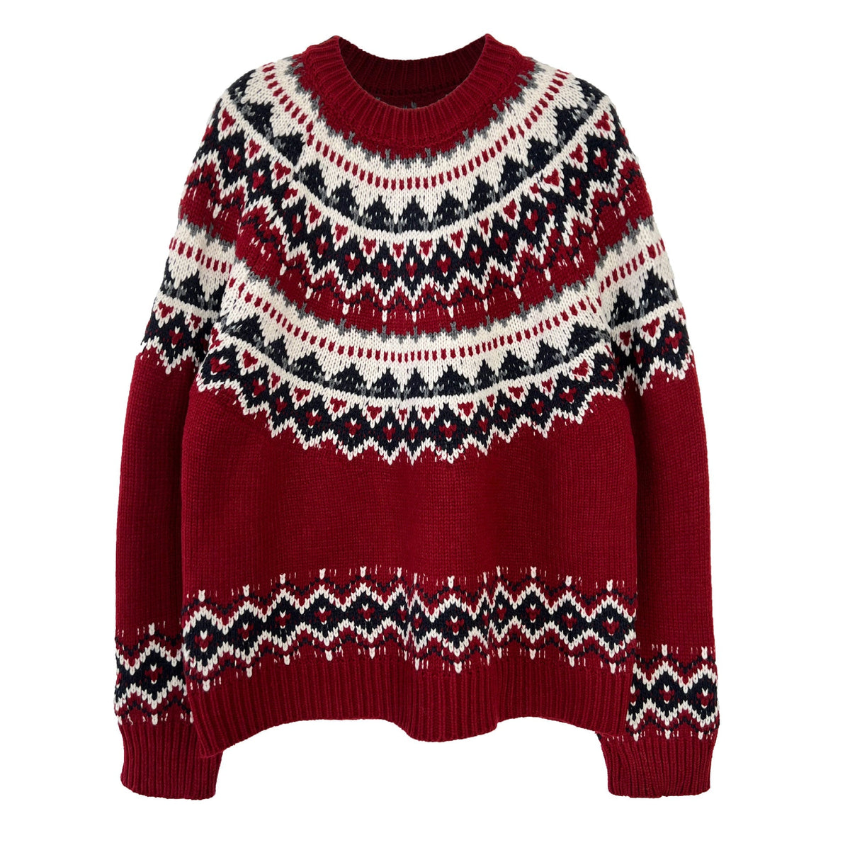 Fair Isle Chunky Knit Sweater Women Winter Christmas Lazy Feel