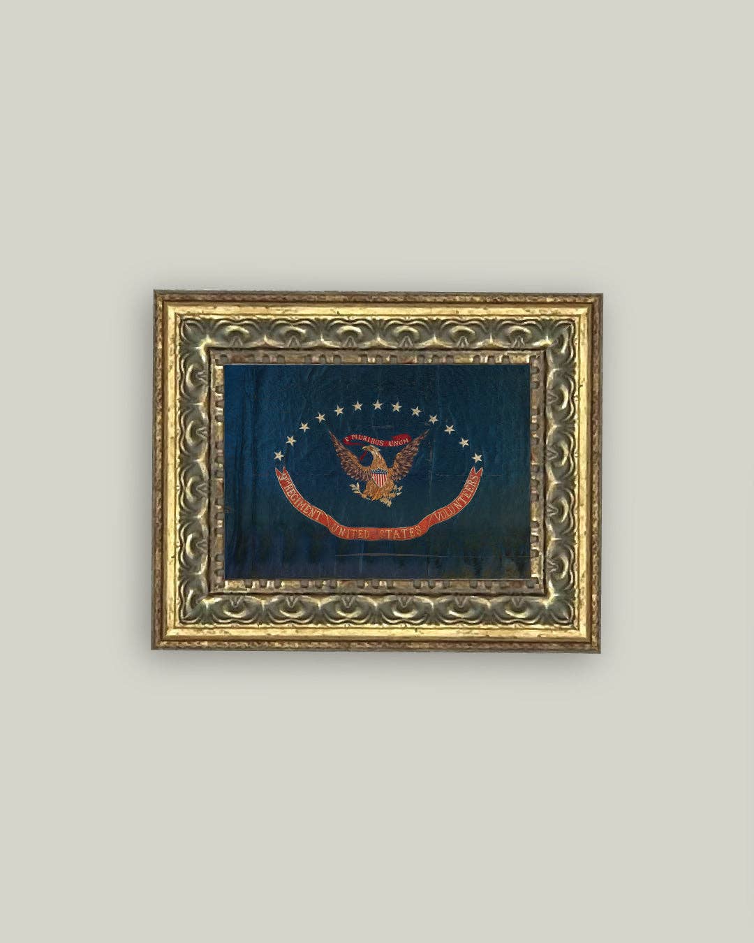 Flag of the 9th Regiment Framed Antique Art: 7x5