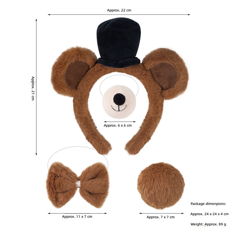 Halloween Bear Ears Headband Animal Cosplay Cute Brown