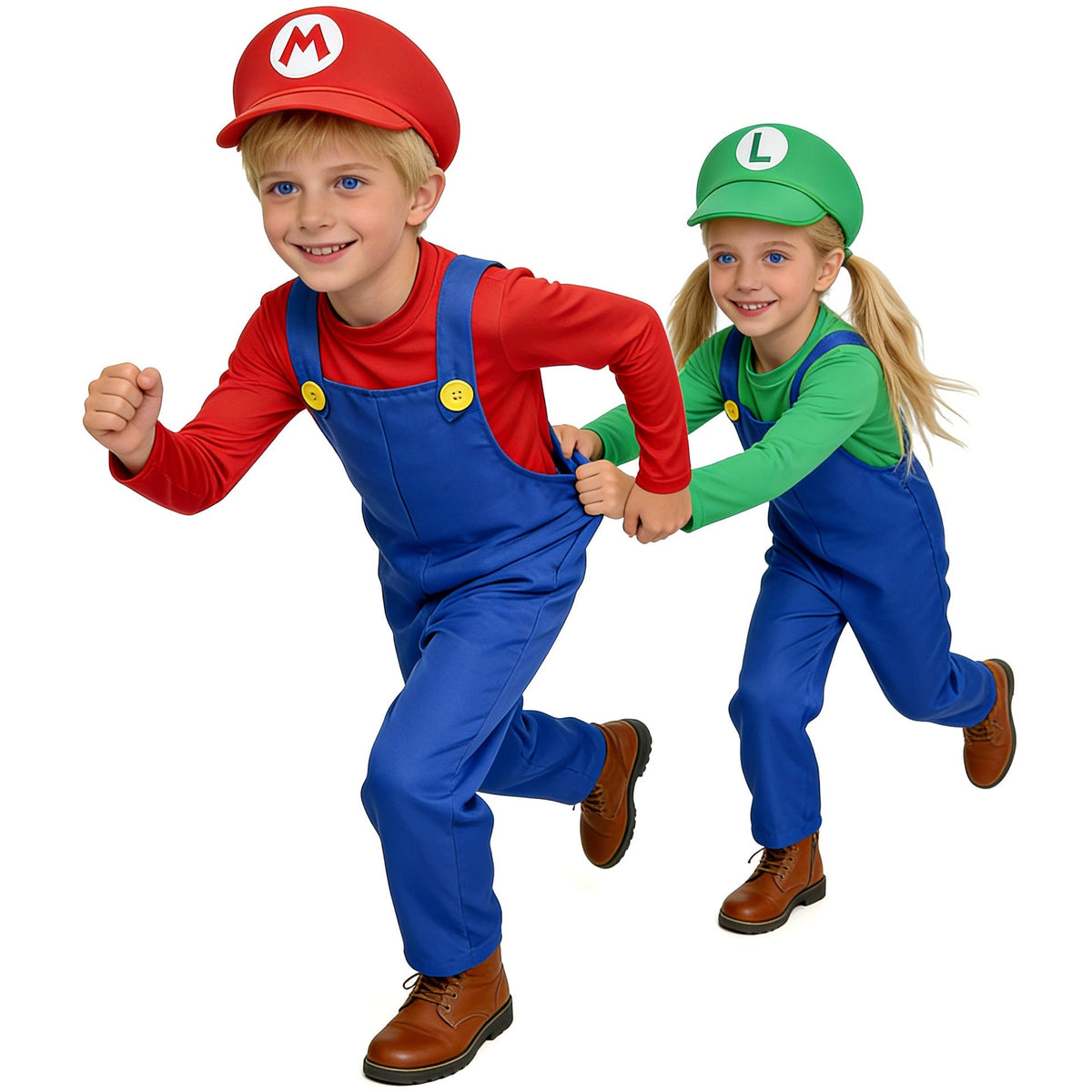Kids Cosplay Super Mario Costume For Party Role Play