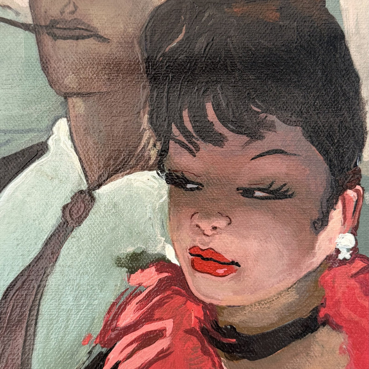 Vintage Oil on Canvas in the Style of Jean Gabriel Domergue ¡ª Parisian Cabaret Scene