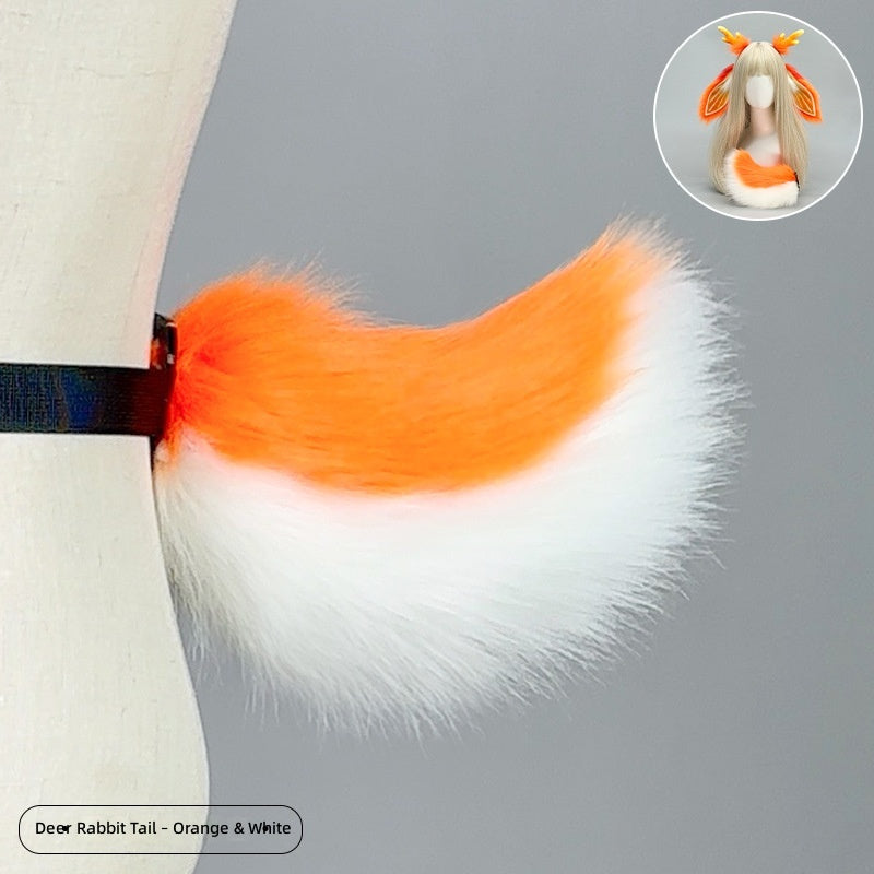 Japanese Orange Stripe Bunny Ears Headband Reindeer Horns